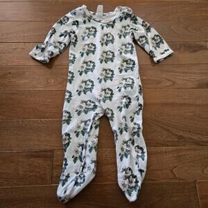 Kate Quinn Organic Cotton Pajama Sleeper Outfit Floral Pink Green 6-9 Month